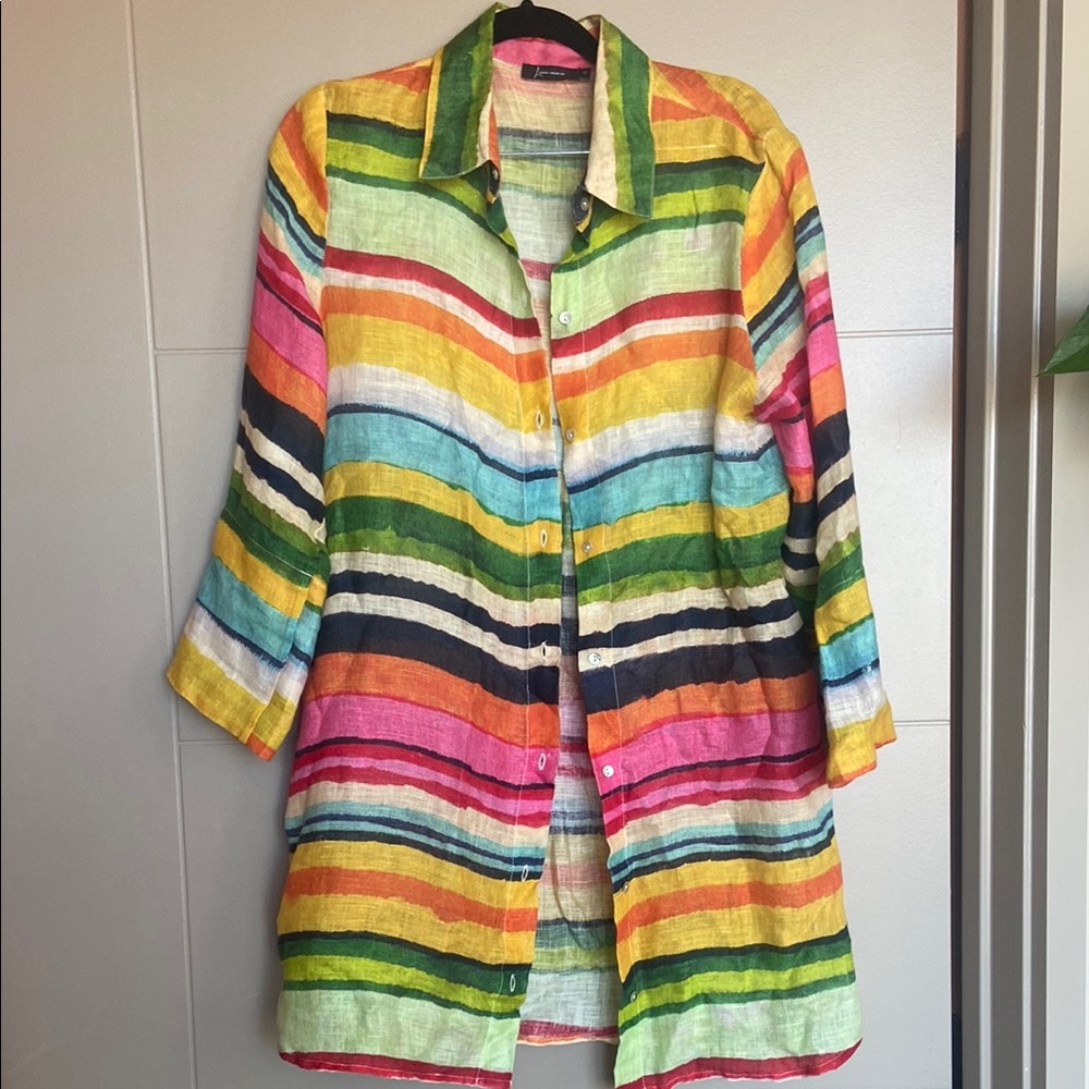 Colorful Striped Button-Up Shirt